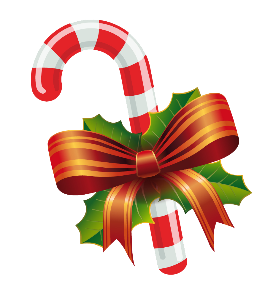 Image of Xmas candy cane with bow