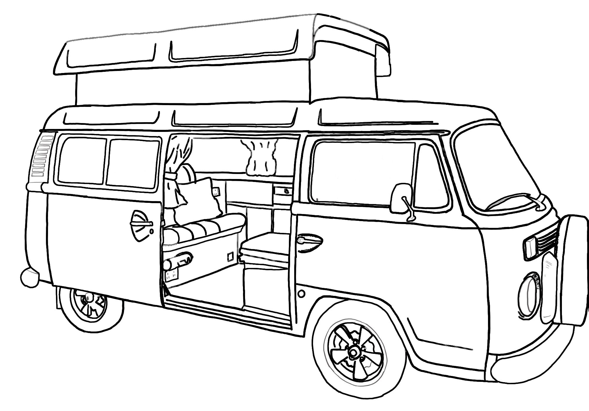 Drawing of Campervan
